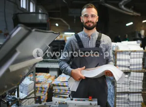 Pracownik produkcji w drukarni